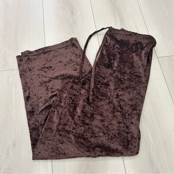 Victoria's Secret Velour Pants Size XS/S Wide Leg Drawstring Velvet 90's Y2K - Picture 4 of 5